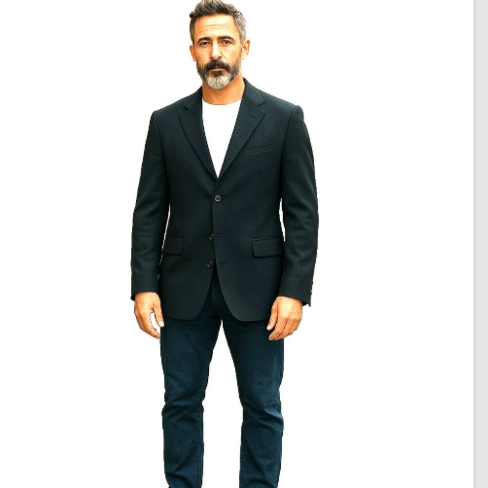 Donna Karan Signature Blazer 43R Italy Wool Navy Pinstripe Lined NWOT